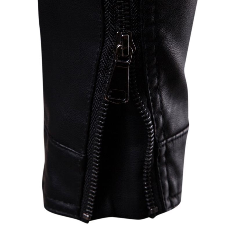 Leather Men's Autumn and Winter New Korean Version Slim Fitting Short Style Trendy Lapel Men's Leather Jacket Trendy Brand Motorcycle Jacket Men