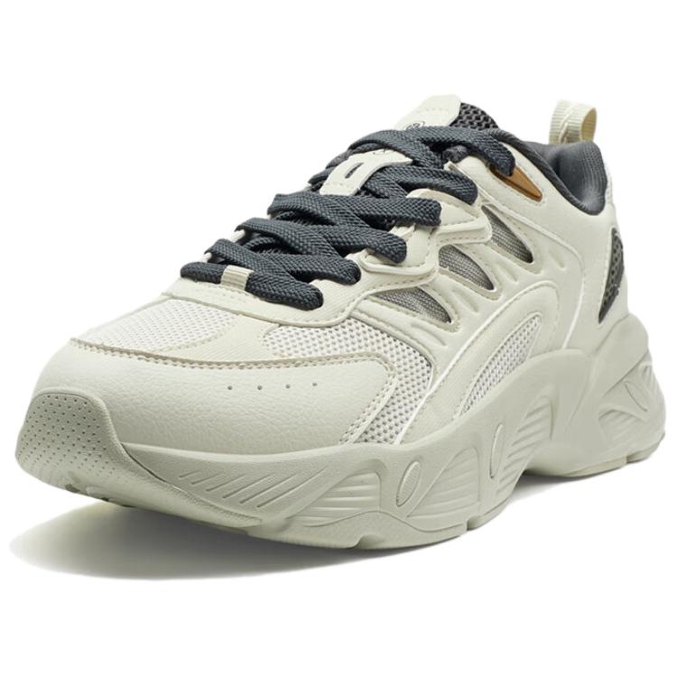 Xtep Fashionable Trendy Wear-Resistant Shock-Absorbing Low-Top Casual Shoes Men sneakers Tea-White 975319320009-7
