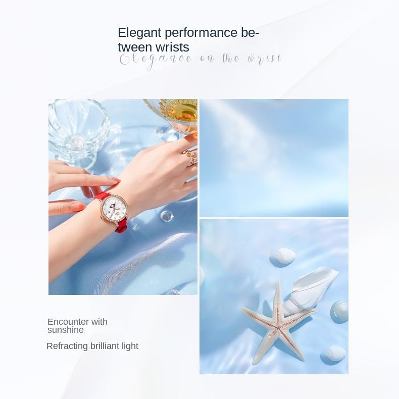 OLEVS Modeuhr Diamant Set Quarzuhr mit Kalender Damenuhr Damenuhr