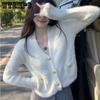 Knitted Cardigan Women's Short Jacket Women's Versatile Solid Color Knitted Sweater