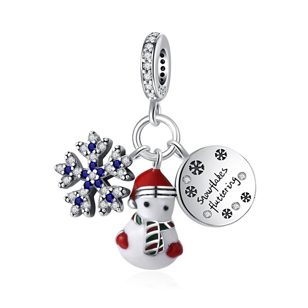 Newcopper Christmas Hat Socks Snowman Sweater Charm Bead Set Fit Original Bracelet Accessories Diy Women'S Jewelry