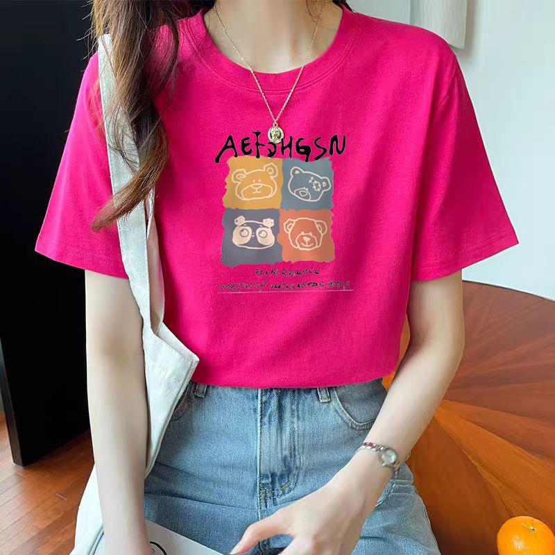 VEZFAA Damenmode Casual Sommer Frühling Kurzarm O-Ausschnitt Blusen & Hemden