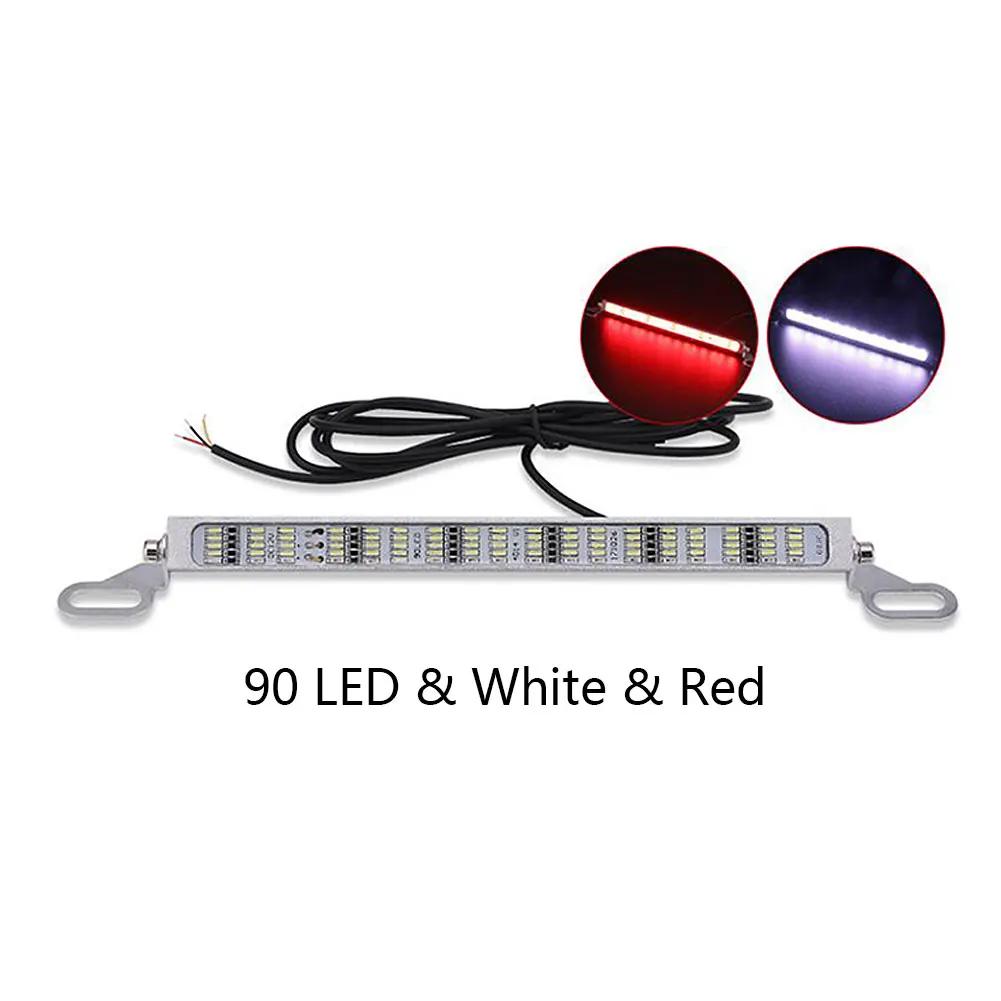 Car Reversing Light Car License Plate Lamp 45/90 SMD LED Bulbs Brake External License Plate  Waterproof Lamps Bar Red+White