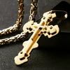 Collana a Catena con Ciondolo a Forma di Croce Colore Oro in Acciaio Inossidabile per Uomo Gioielli di Cristo Gesù Crocifissi Cattolici Regalo per Battesimo Souvenir