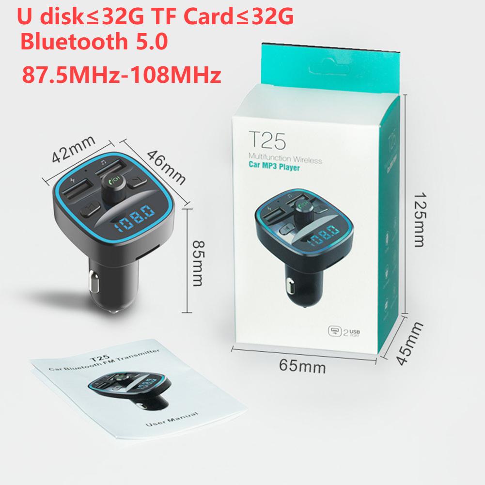 

Аудио MP3-плеер Bluetooth 5.3 Автомобильный беспроводной FM-передатчик Handsfree автомобильный комплект Поддержка U Disk Быстрое зарядное устройство Type C PD HIFI Stereo