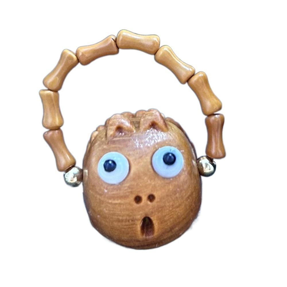 Ghost Funny Ring Adjustable Wood Beaded Rings Creative Sandalwood Ring  Unisex