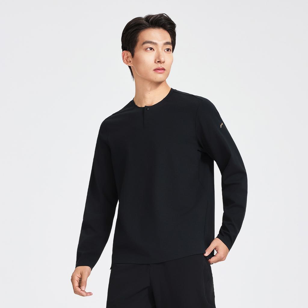 Li-Ning Honor Gold Standard Series Solid Color Simple Casual Soft Versatile Long Sleeve T-Shirt Men tops ATLW067-1