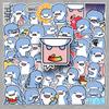 50PCS Hand-Drawn Cute Chubby Shark Stickers for DIY, Stationery, and Planner Crafts