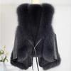 Women Fur Coat Autumn Winter Vest Short Fur Jacket Lady Clothing Black