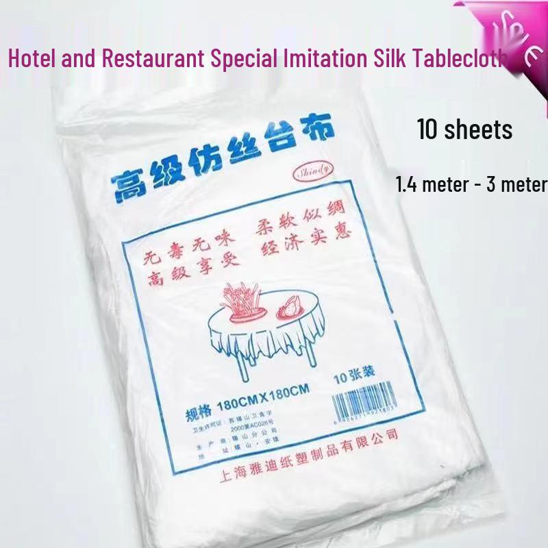 Disposable Faux Silk Round Tablecloth for Dining & Events