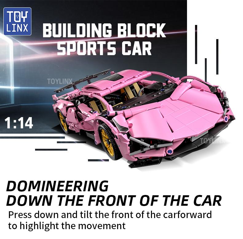 TOYLINX Super Car DIY Building Blocks Racing Car Model Education Toys Adults Kids Building Christmas Festival Birthday Gifts New
