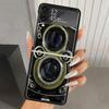 Fashion Classic Camera Lens Hard PC Phone Case For Samsung Galaxy Z Flip 7 6 5 4 3 Black ZFlip7 ZFlip6 Flip5 Flip4 Flip3 5G Prin