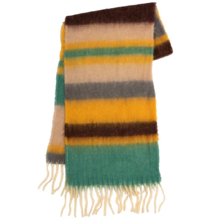 Striped Scarf Long Knitted Scarf Neck Warmer Women Scarf Lightweight Neck Wrap