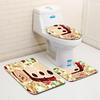 Christmas Bathroom Floor Mat Toilet Three-Piece Set