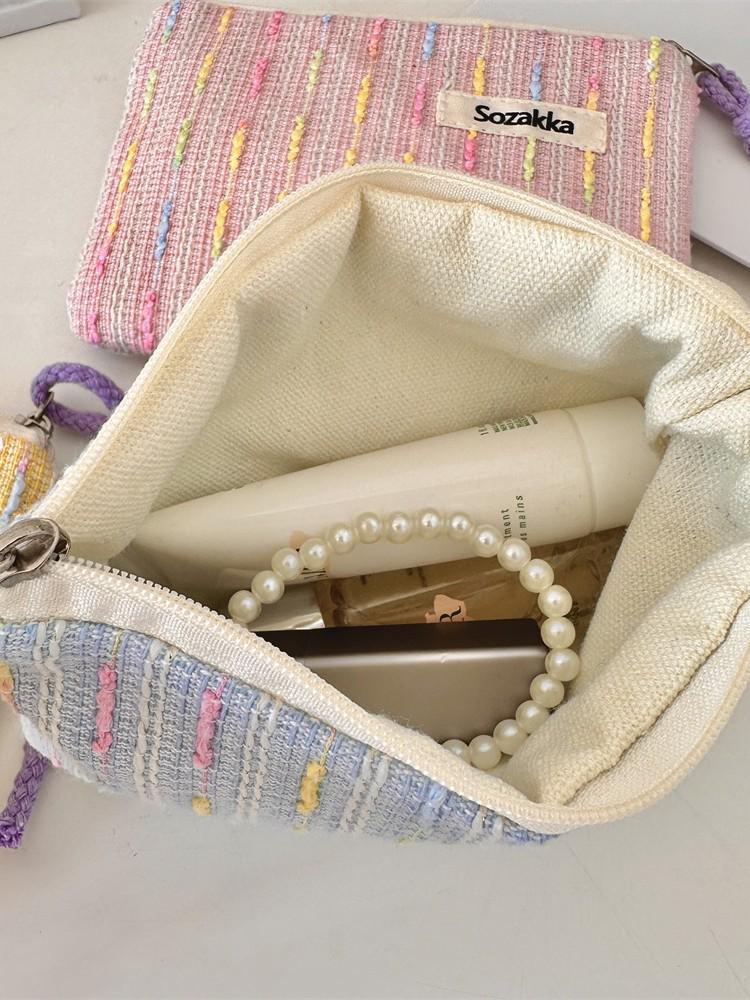 Cute Small Cosmetic Bag for Student - Portable Makeup, Lipstick, and Earphone Storage