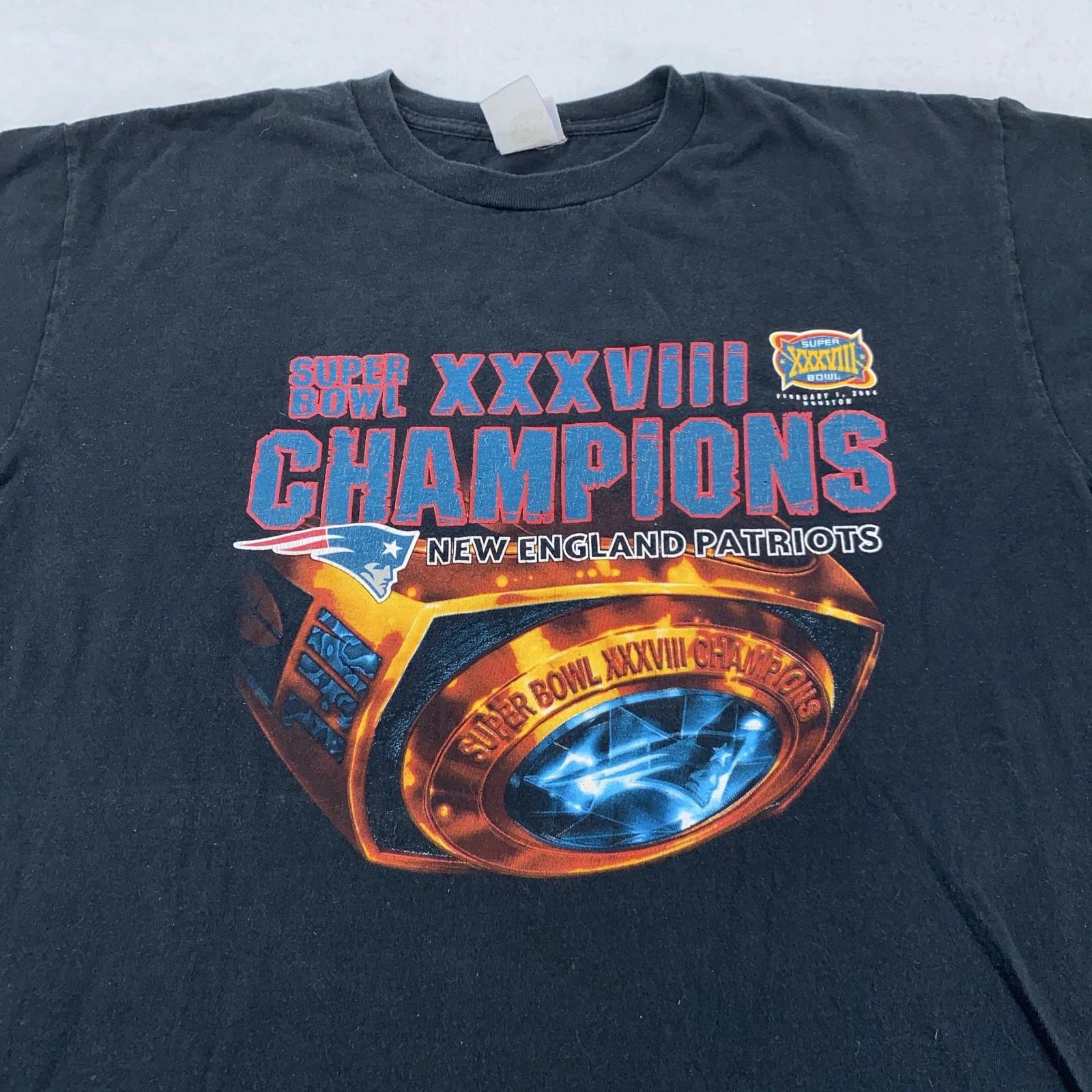 Vintage New England Patriots Shirt Mens XL Super Bowl XXXVIII Champions NFL F M