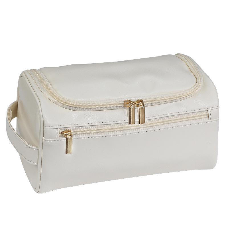 High-Capacity Waterproof PU Leather Toiletry & Makeup Travel Bag
