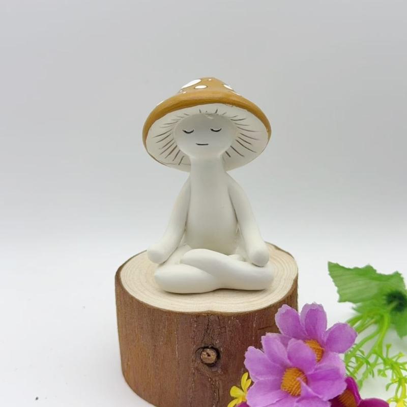 Garden Statue Fairys Garden Accessories Centrepieces Meditations Mushroom Figurines Sculptures Miniature Landscape Decors