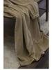 In-Stock Khaki Corduroy Puff Sleeve Dress for Autumn/Winter - Loose Fit, Long Sleeve, Literary Style