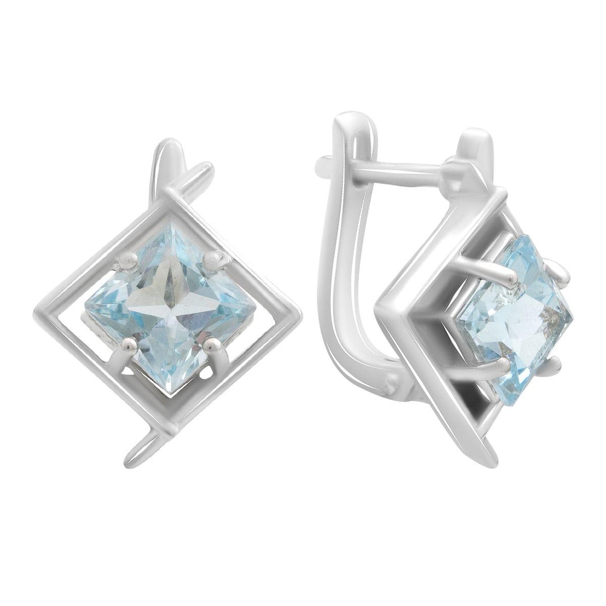 

Срібні сережки з натуральним топазом 4.25ct (2188377) небо синє світло кольору