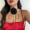 Fashion Trend Mesh Flower Rose Collarbone Chain Temperament Simple Necklace