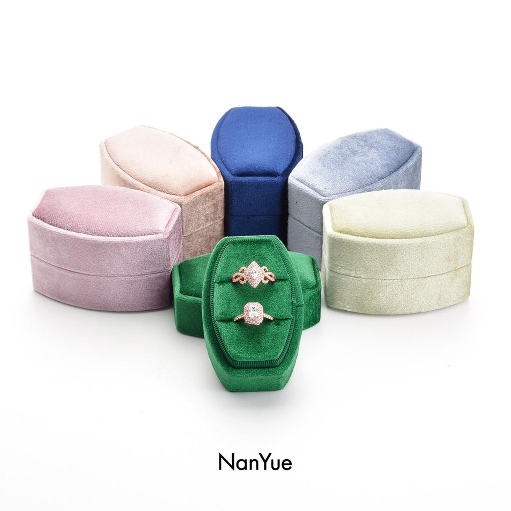 Jewelry Box Velvet Ring Organizer For Engagement And Wedding Gifts