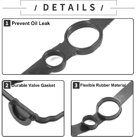 Motoforti Valve Cover Gasket, Cylinder Head Valve Seal Gasket, for Suzuki SX4 RW420 GYA51S 2.0L 4 Cyl, MP, J20B, 16V, VVT, DOHC, Rubber,
