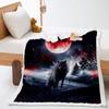 2D Digital Printed Cover Blanket Animal Moonlight Wolf Thickened Lamb Fleece Crystal Fleece Blanket