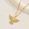 ins light luxury temperament necklace female inlaid zircon phoenix sweet collarbone chain niche high-end chain hot sale