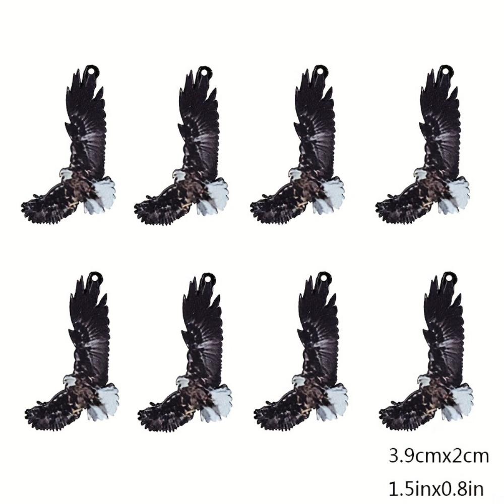 8 Pieces Animal Theme Acrylic Pendant Cute Pigeon Owl Parrot Eagle Hummingbird etc Shape Charm Beads DIY Jewelry Bracelet Necklace Making Kit