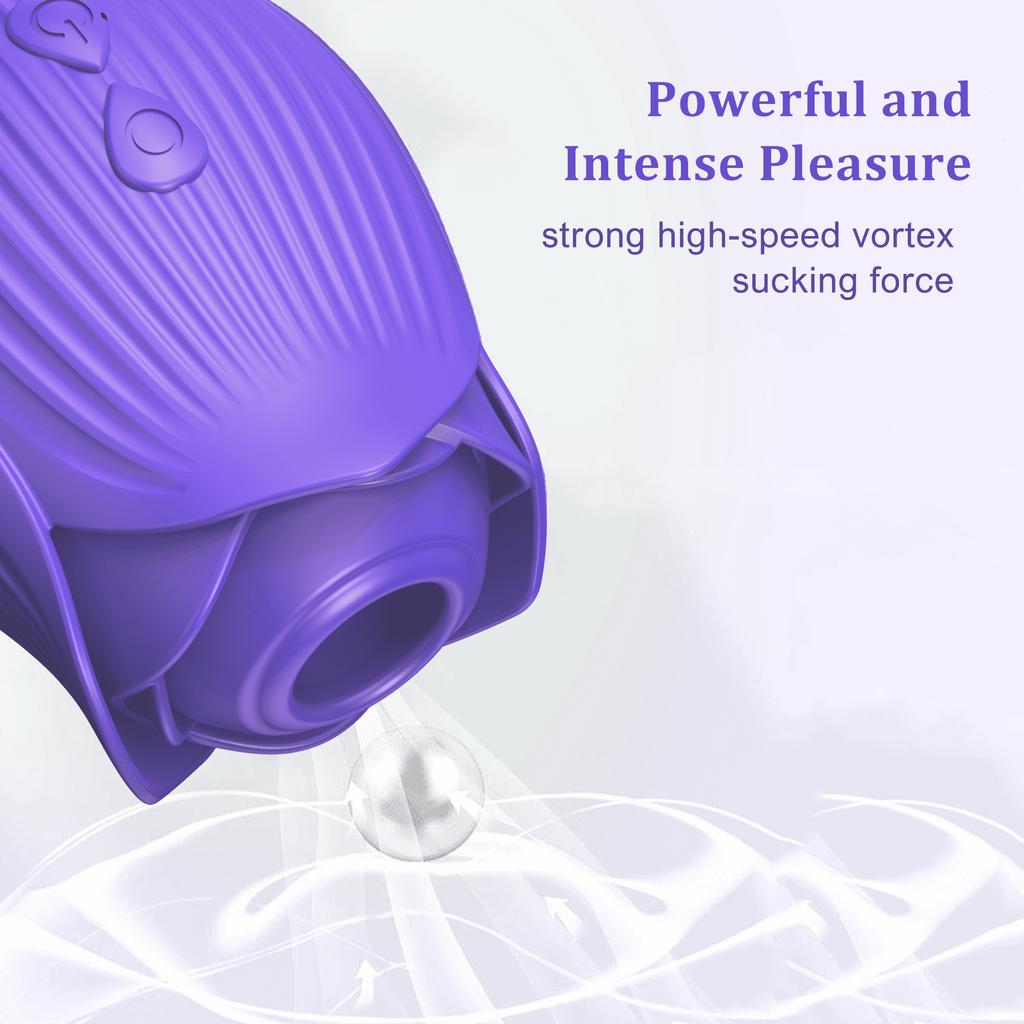 ASGE Rose Toy for Women - 2 In 1 Vibrator and Adult Sex Toys with Vibrating, G Spot Sex Accessories for Adults Couples, Red