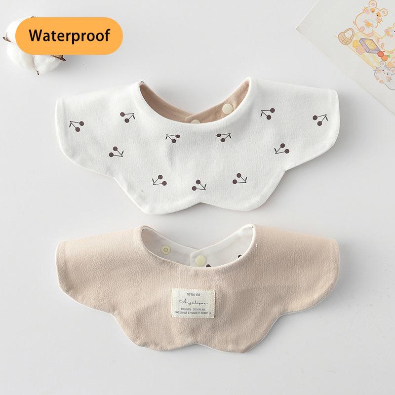 New Waterproof Two-sided Usable Baby Feeding Drool Bib Infants Wave Petal Saliva Towel Soft Burp Cloth For Toddler Kids Bibs