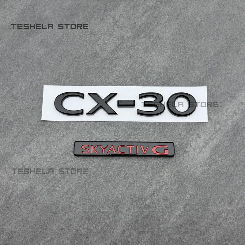 AAEU1 For MAZDA CX-30 2020 2021 2022 2023 2024 Year Front Logo Emblem Letters Badge Car Rear Trunk Sticker Gloss Black Accessories