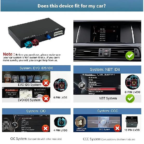 NEW Wireless CarPlay Android AUTO For BMW NBT System 1 2 3 4 5 6 7 Series X1 X3 X4 X5 X6 MINI E60 E84 E70 F26 F25 F10 F11F20 F21