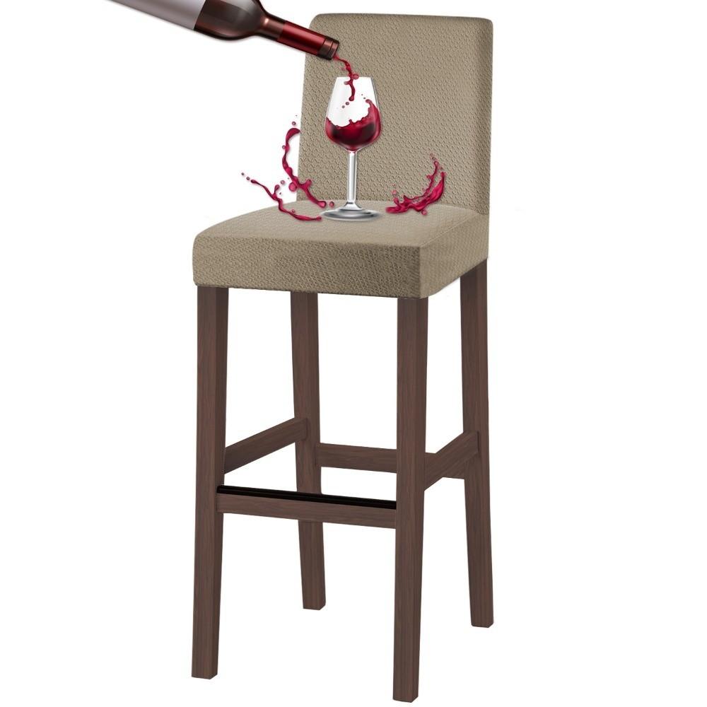 

Durable Short Back Bar Chair Cover Jacquard Elastic Stretch Slipcovers Waterproof Dustproof Chair Protectors Household хаки