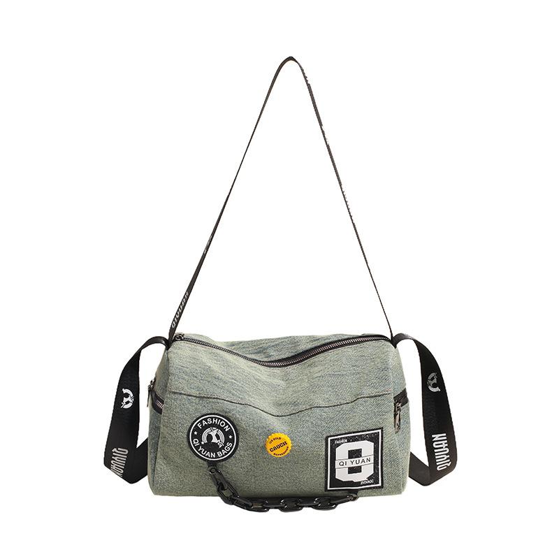 

Denim Shoulder Bag Large Capacity Women s Crossbody Bag Pillow Bag Shoulder Bag зелёный