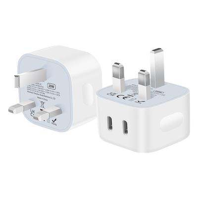 Heiß verkaufendes Pd20w Ladegerät Geeignet für Samsung Apple 15 Ladegerät 20w Britischer Standard Doppelter C-Port Stecker Schnellladung