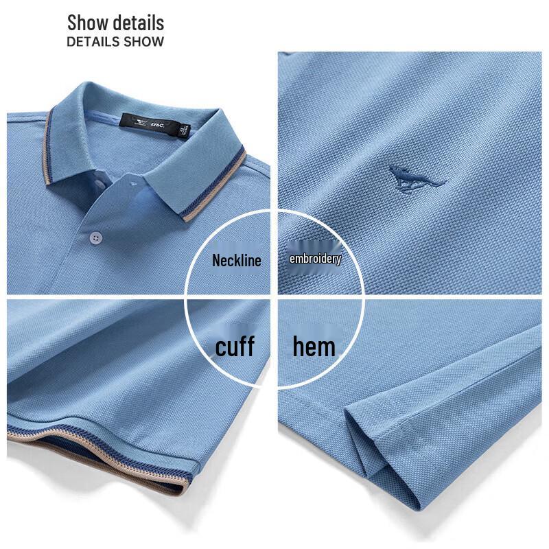Septwolves Men's Pure Cotton Business Casual Polo T-shirt