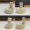 Animal Candle Holder Candle Wax Holder Funny Wax Tealight Tray Cartoon Cat Centerpiece for Living Room Bedroom Desk Fireplace