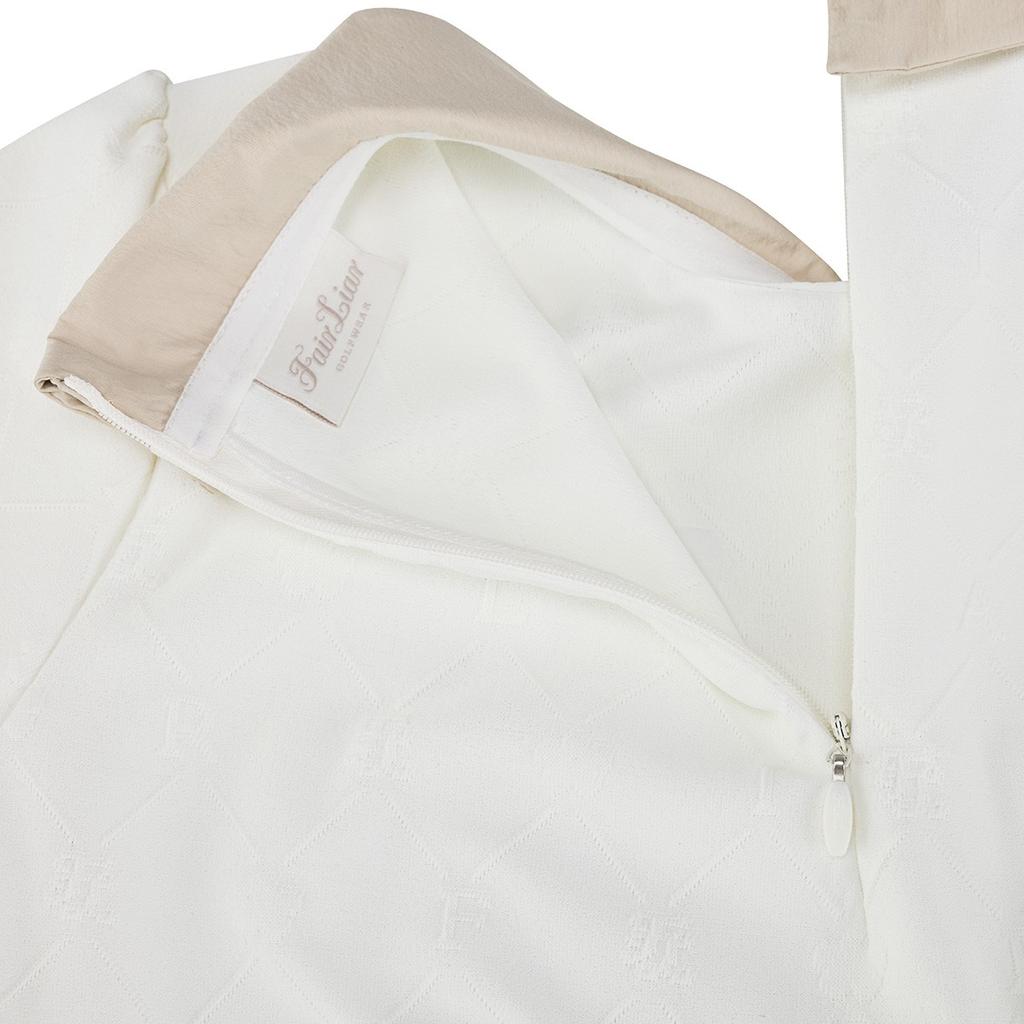 FAIRLIAR GOLF Petit Collar Logo Jacquard T-Shirt (White)