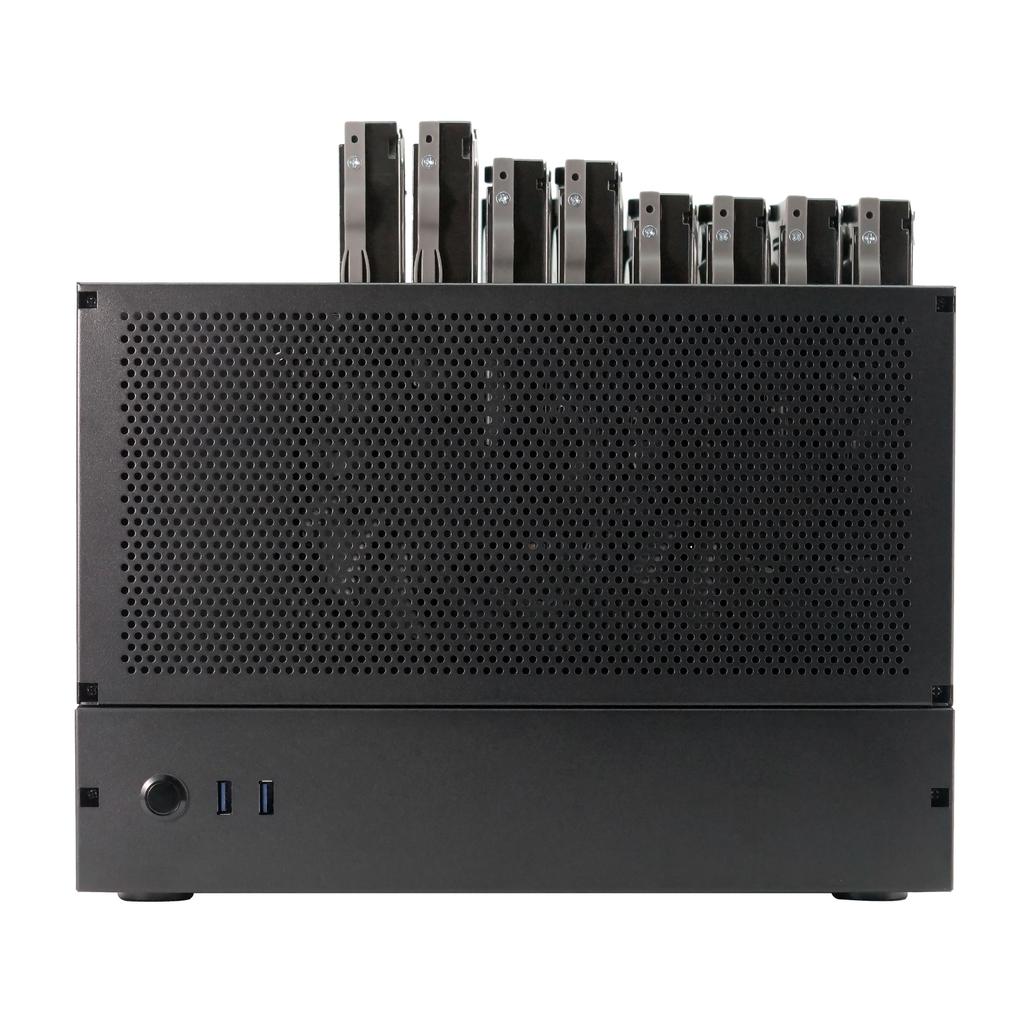 L8 8-Bay+3 NAS Chassis Case, ATX/MATX Memory Server Chassis Compatible with 315mm GPU Black