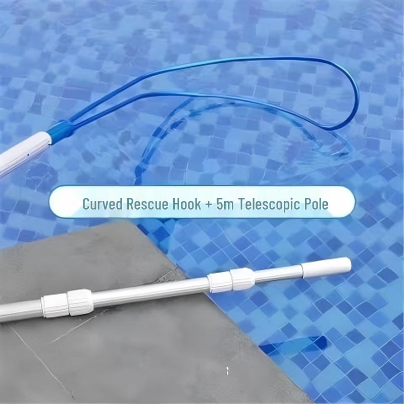 304 Stainless Steel Swimming Pool Lifeguard Chair 5m telescopic pole + rescue hook