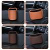 Car Seat Back-Mounted Organizer Storage Box, Non-Destructive Installation Waterproof Leather Texture Multi-Functional Trash Can Door Side Storage for
