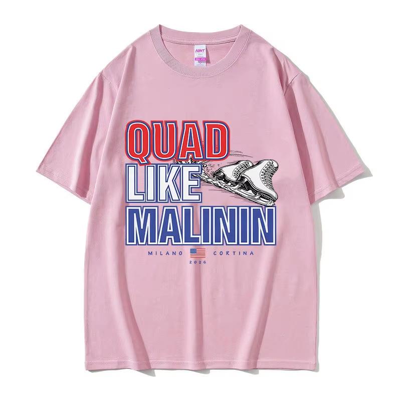 Quad Like Malinin Figure Skater Fans Gift Graphic T Shirts Unisex Women Vintage Fashion Pure Cotton Short Sleeve Tshirt Streetwear
