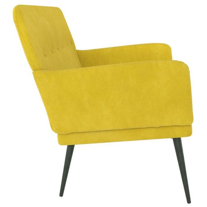 351420 vidaXL Banc Jaune 108x79x79 cm Velours
