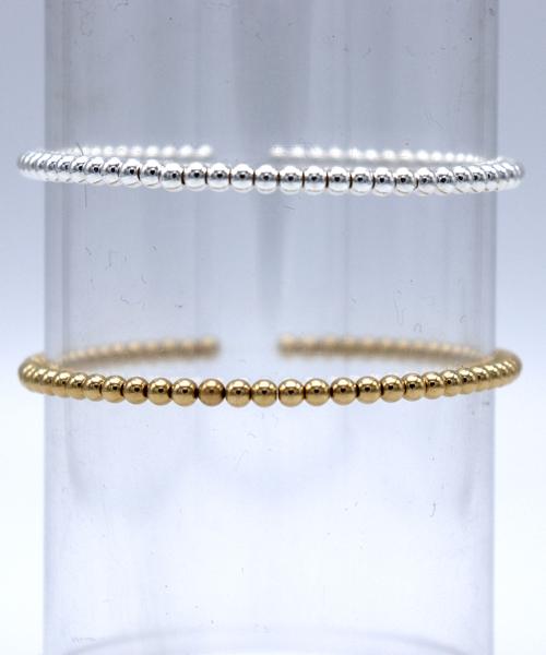 Bonbeau 3Mm Silver Gold Ball Daily Simple Bracelet 925 Silver Ball Bracelet 3Mm