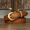 2024 Leather Belt Women'S Trend Personality Retro First Layer Pure Cowhide Jeans Belt Women