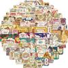 50 Cartoon Dreamy Ins Ticket Stubs Graffiti Stickers Decorative Guitar Notebook Suitcase DIY