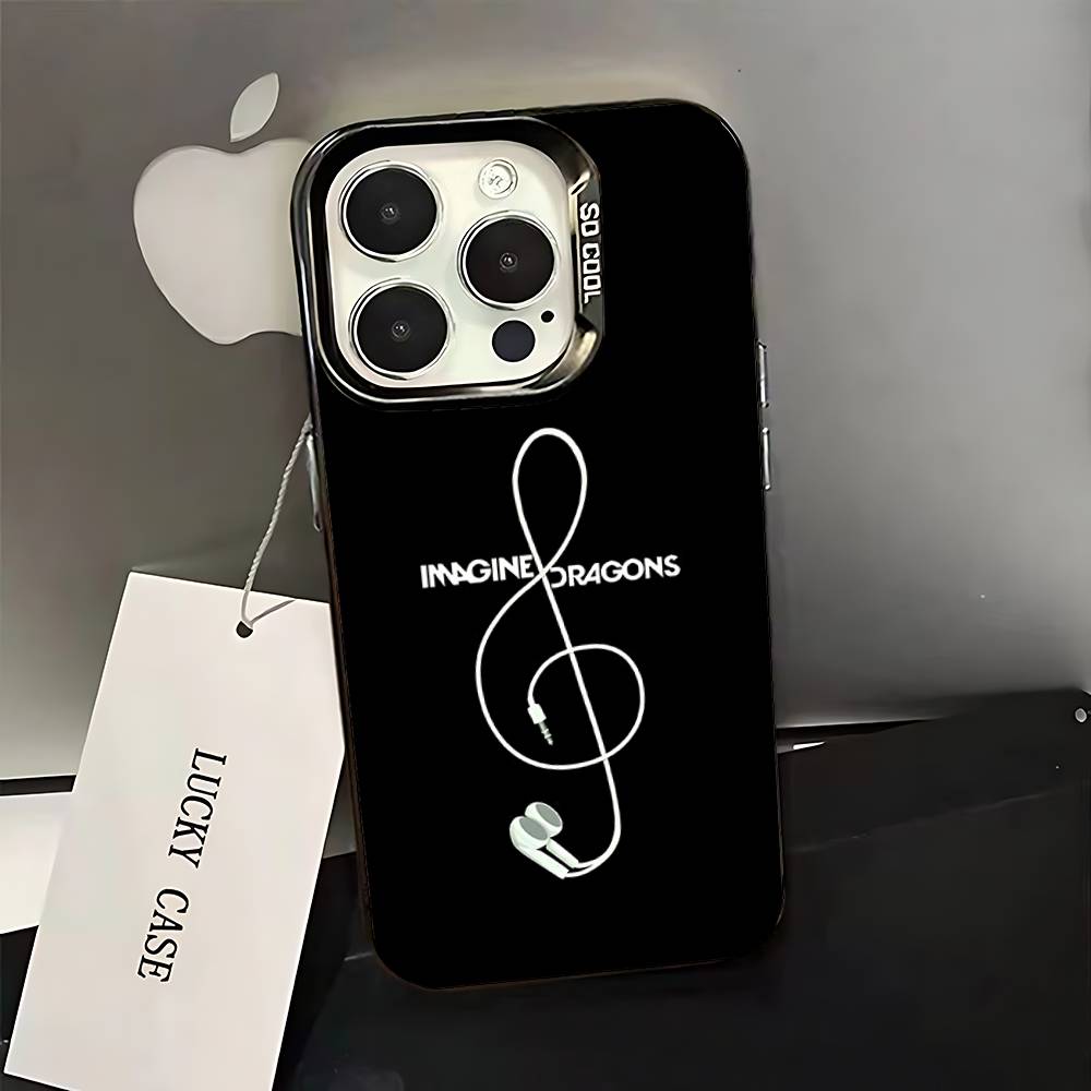 I-Imagine Band Dragons Phone Case For iPhone 16,15,14,13,12,11,Pro,XS,Max,Plus,Mini,SE Black Candy Matte Shockproof Cover