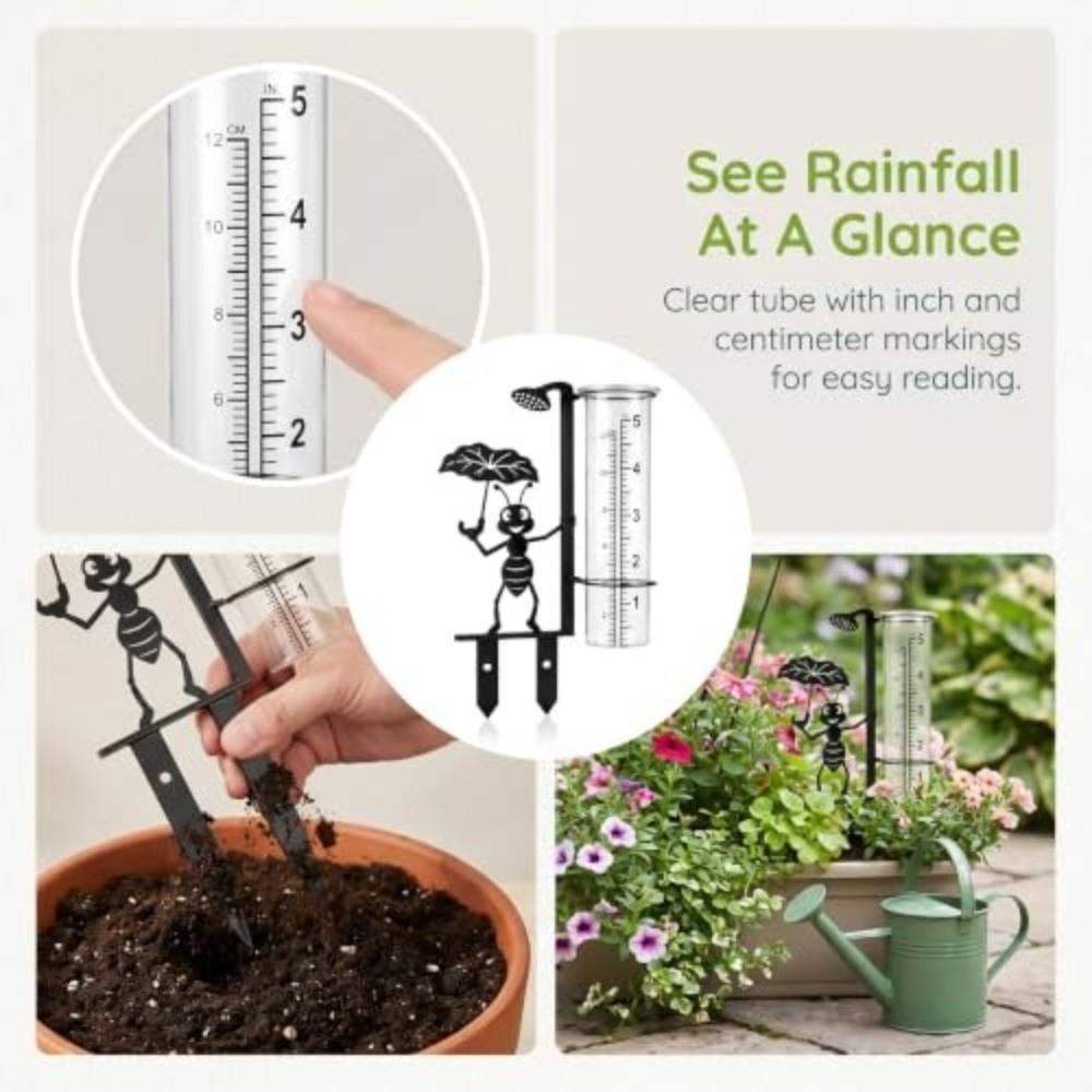 Clear Tube Garden Rain Gauge Dual Scale Rainfall Gauge New Outdoor Rain Gauge  Patio Planter